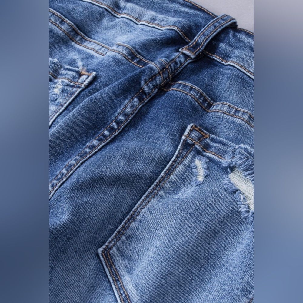 NWT Blue Distressed Flare Jeans - Picture 12 of 14